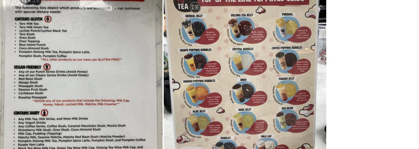 Kung Fu Tea Menu