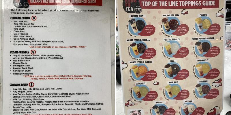 Kung Fu Tea Menu