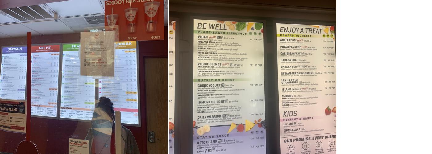 Smoothie King Menu