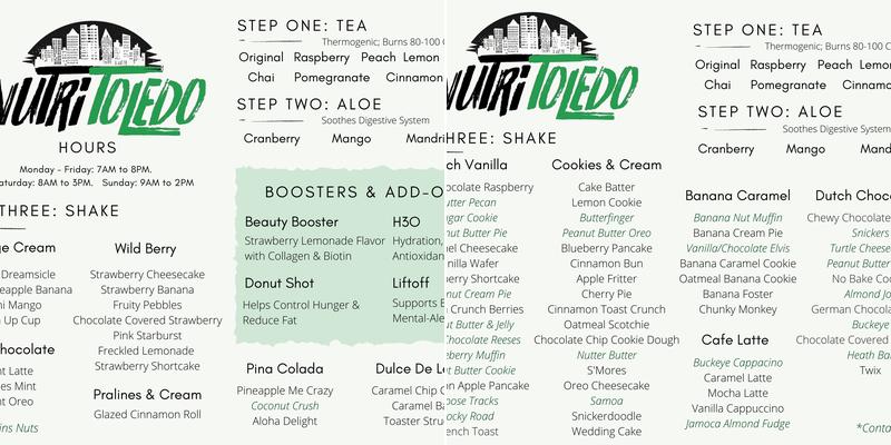 NutriToledo Menu
