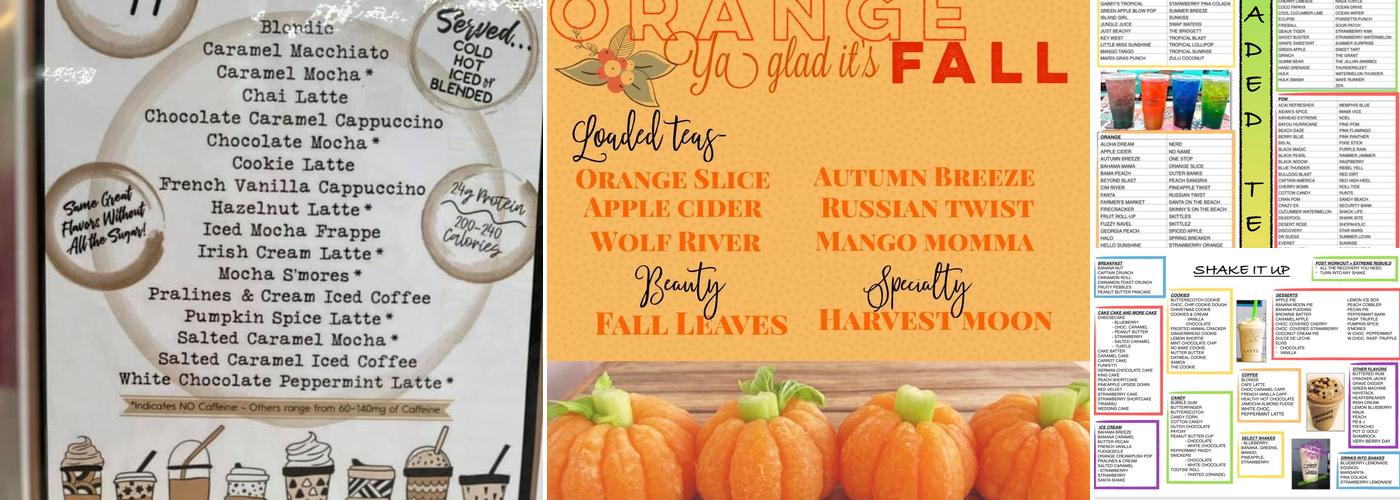 Arrow Nutrition Menu