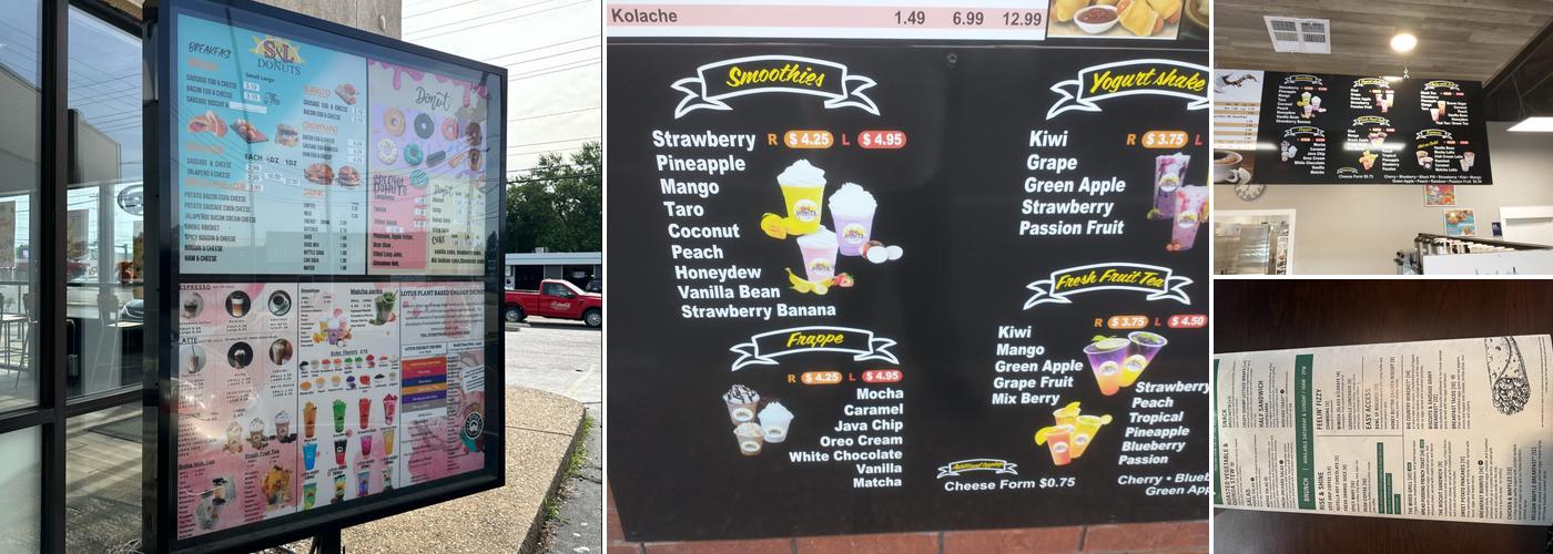 S&L Donuts Menu