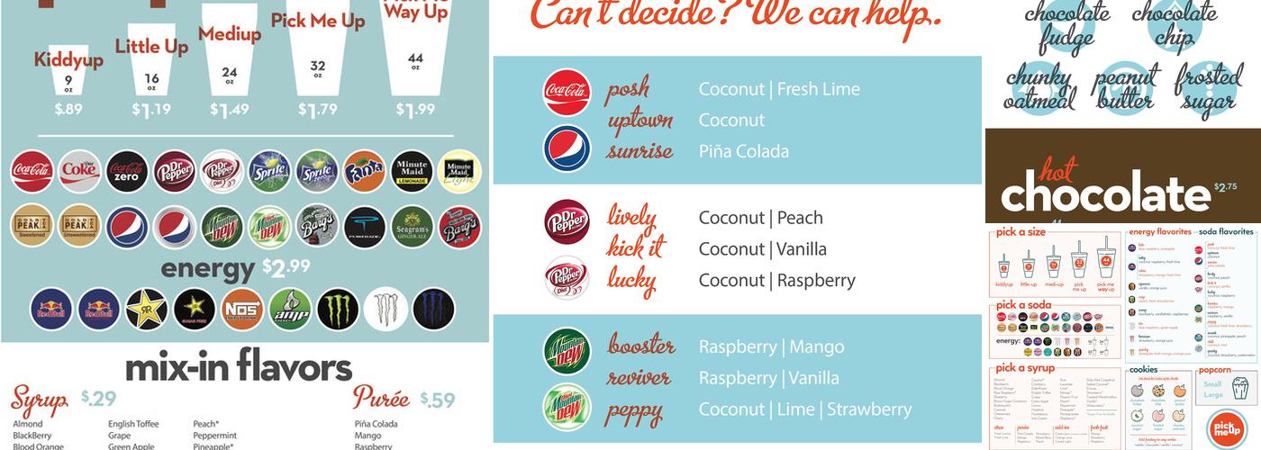 Pick Me Up Drinks Menu