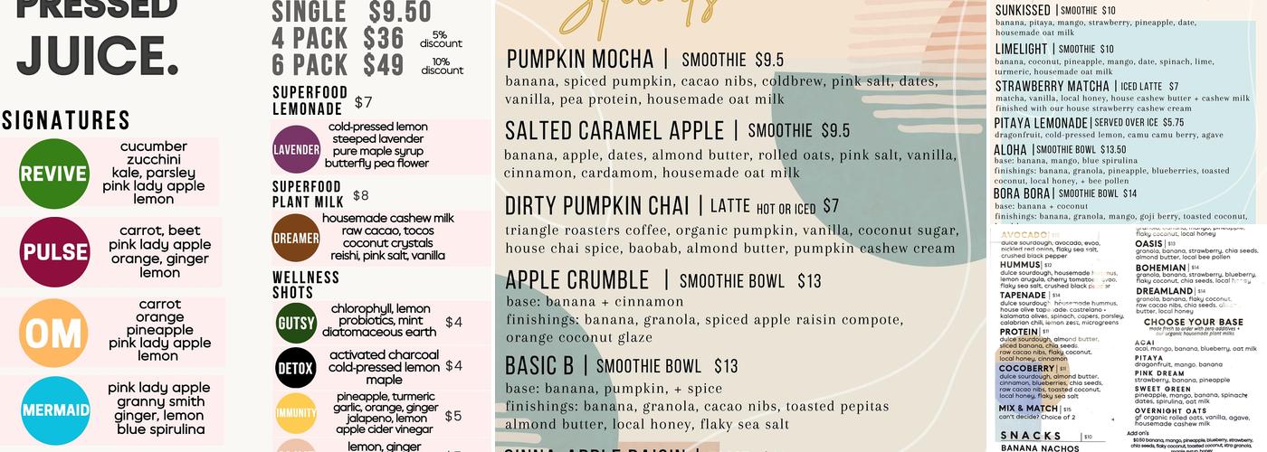 Wild & Co. Menu