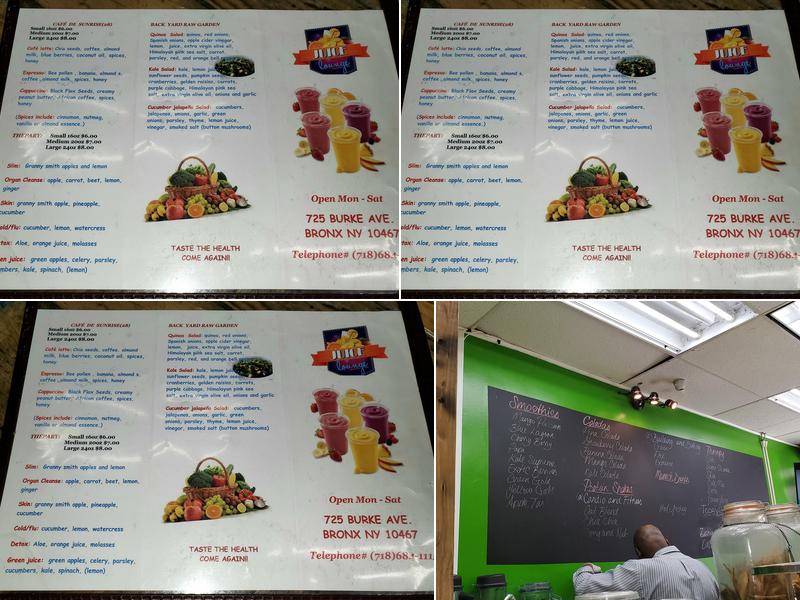 Juice Lounge Menu