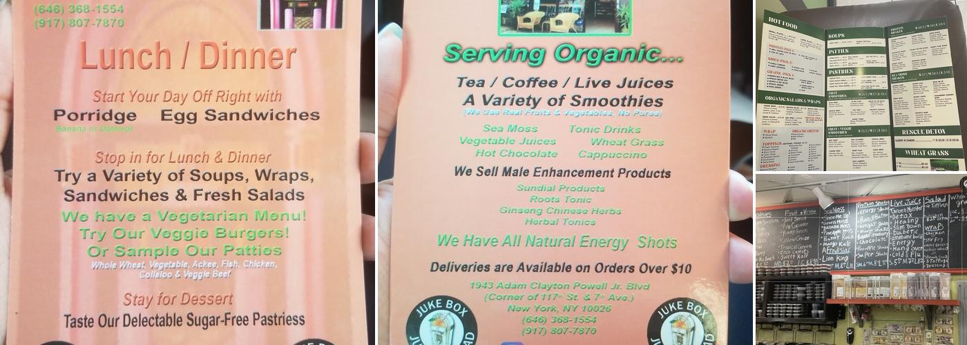 Juke Box Juice & Salads Menu