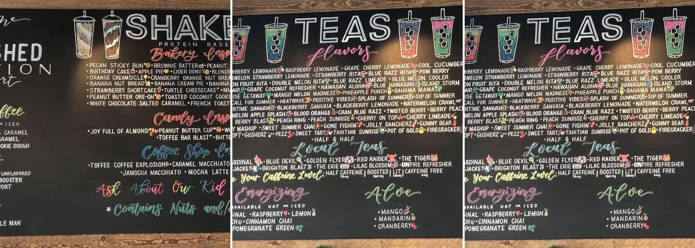 Unleashed nutrition Menu