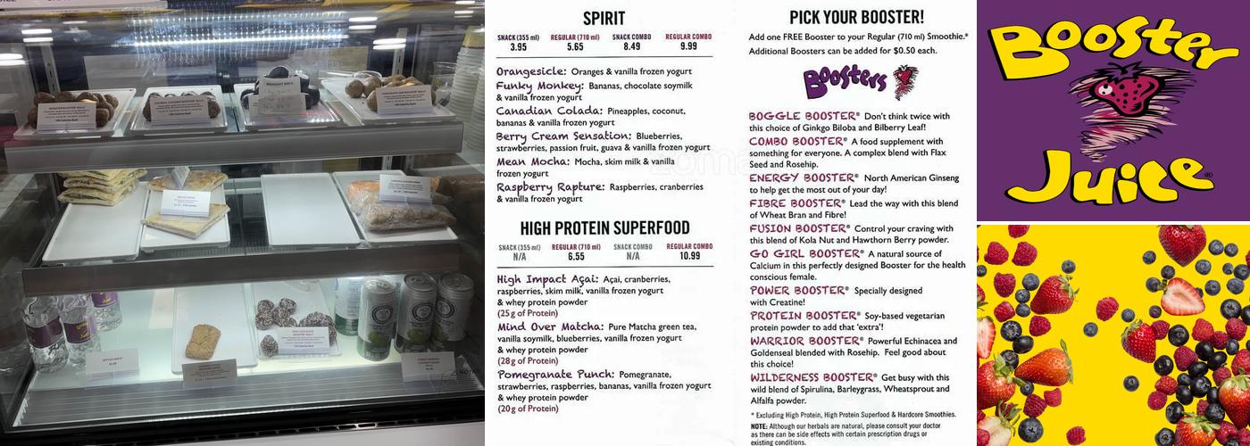 Booster Juice Menu