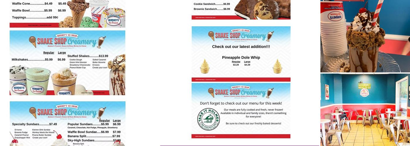 Averie's Ice Cream Shoppe Menu