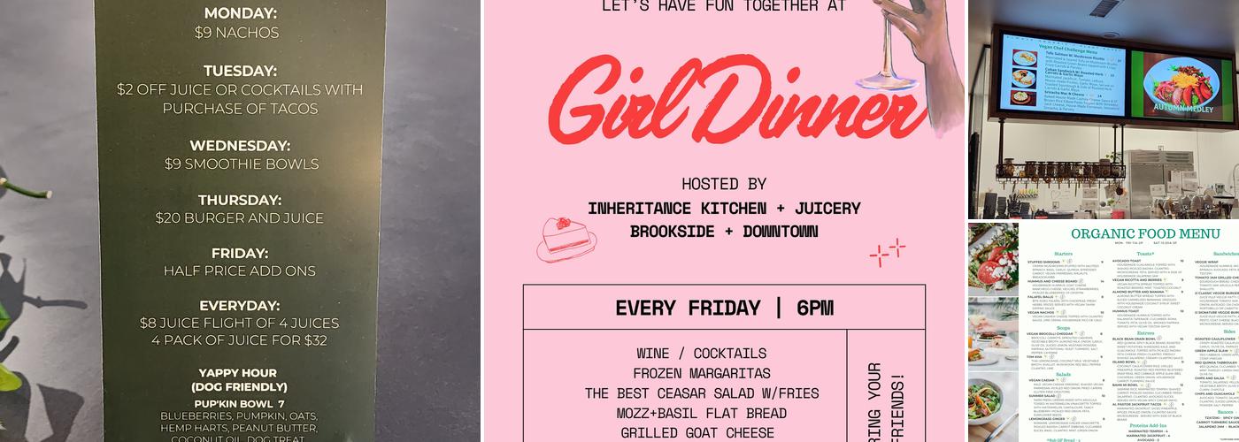 Inheritance Kitchen + Juicery Menu