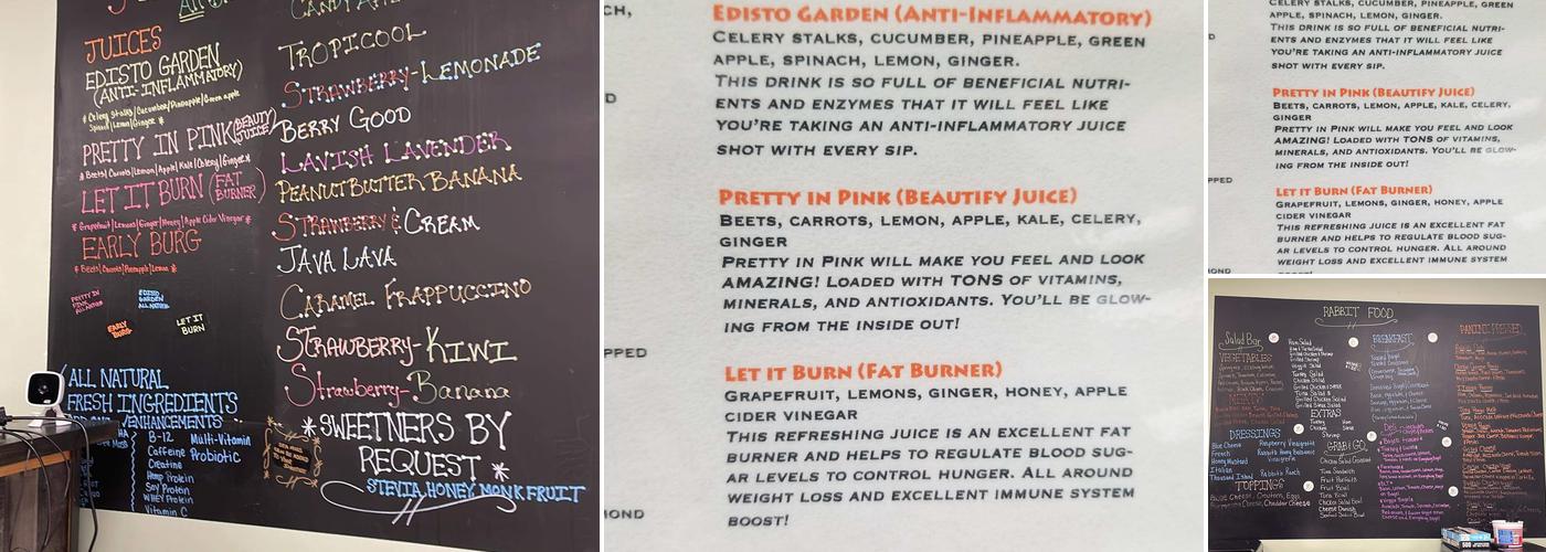 Rabbit Food Salad & Juice Bar Menu