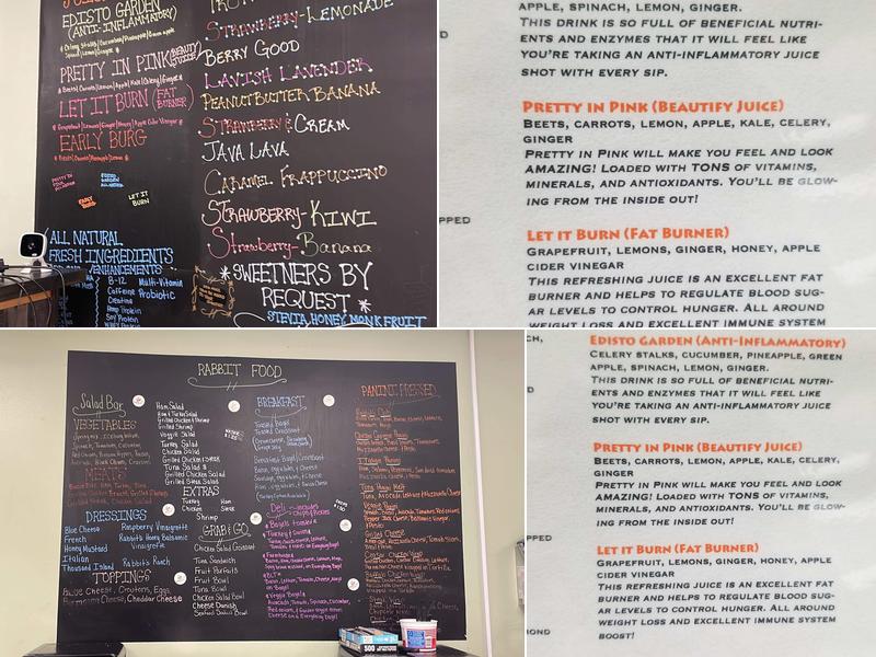 Rabbit Food Salad & Juice Bar Menu