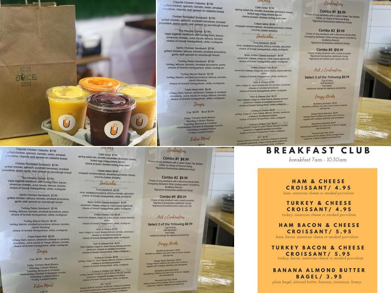 The Juice Bar MC Menu