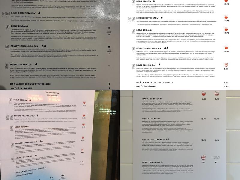 Krapow Menu