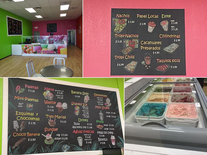 Tropical Ice cream Shop Menu
