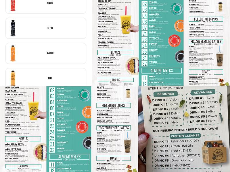 Main Squeeze Juice Co. Menu