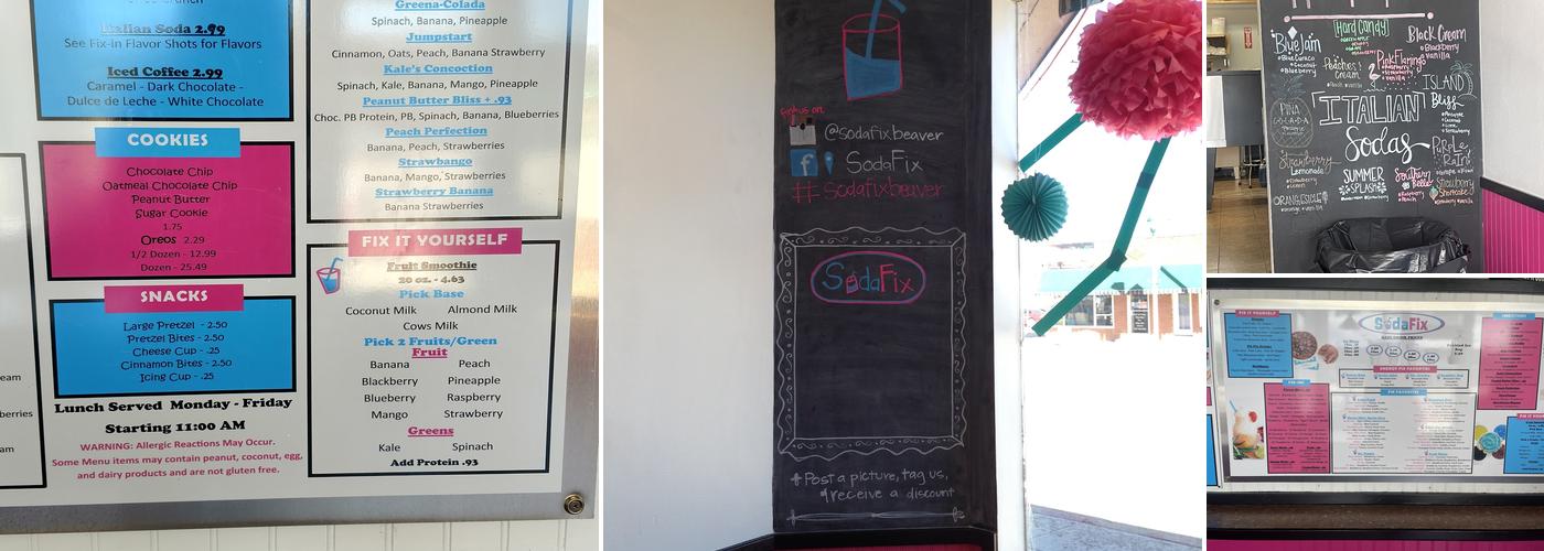 SodaFix Menu