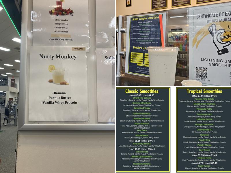 Lightning Smooth Smoothies Menu