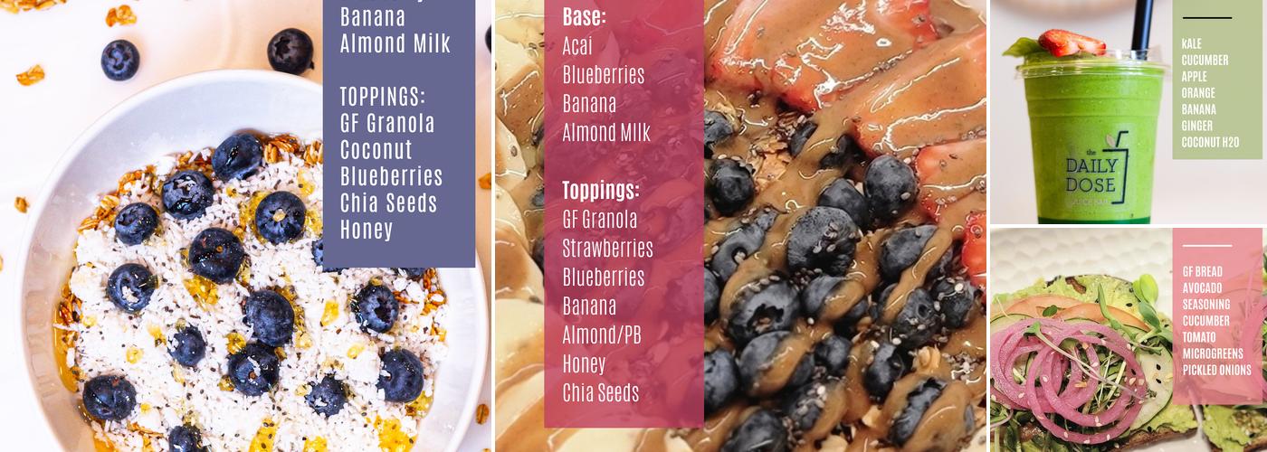 The DAILY DOSE Juice Bar Menu
