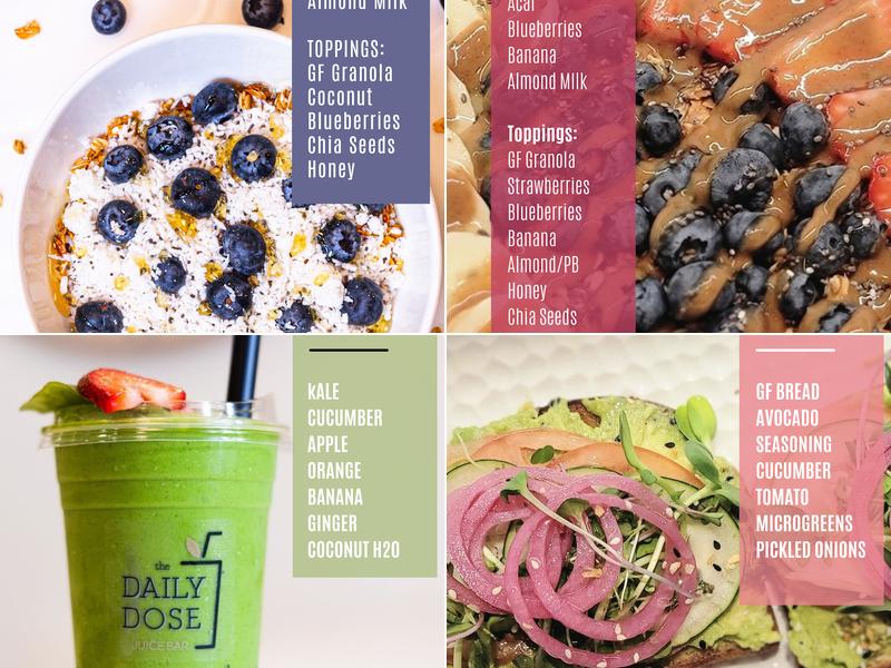 The DAILY DOSE Juice Bar Menu