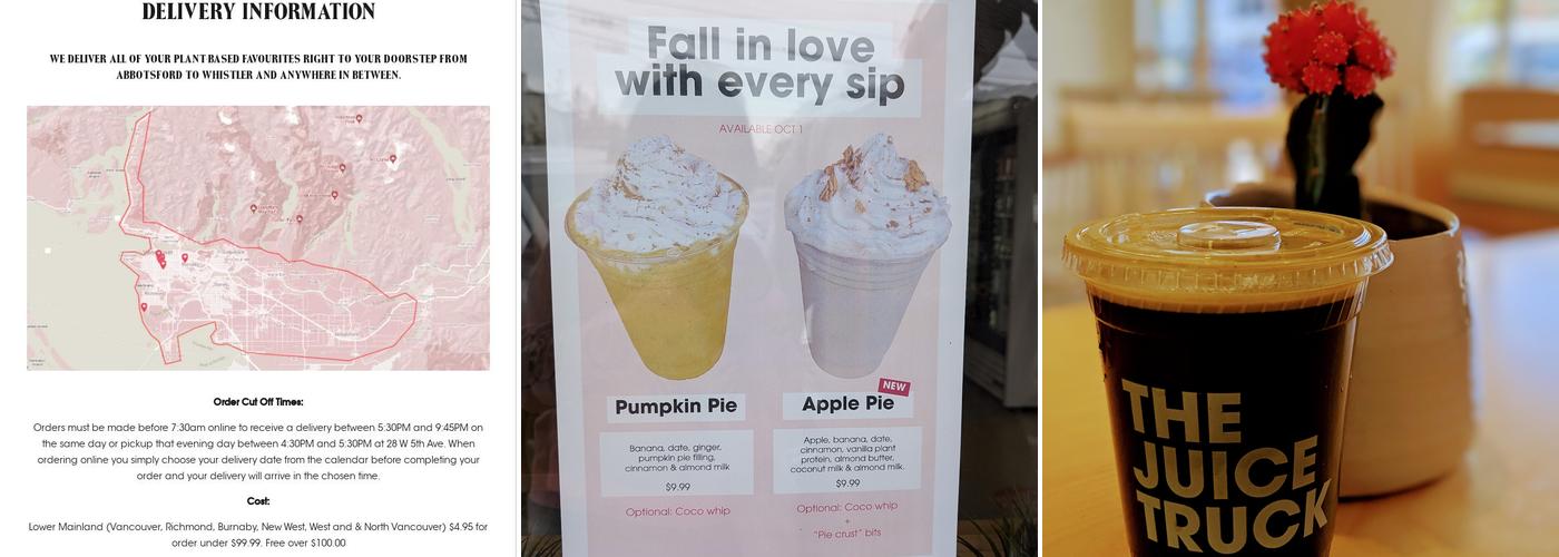 Juice Truck Steveston Menu