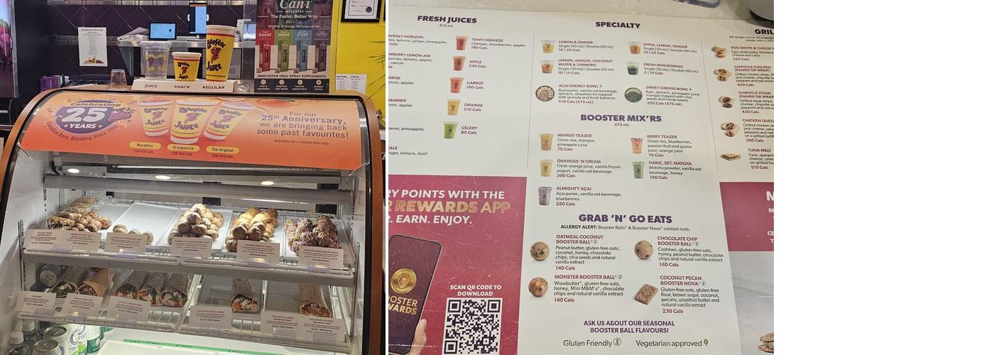 Booster Juice Menu