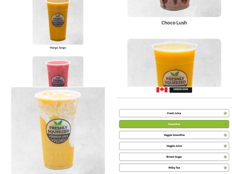 Freshly Squeezed Menu