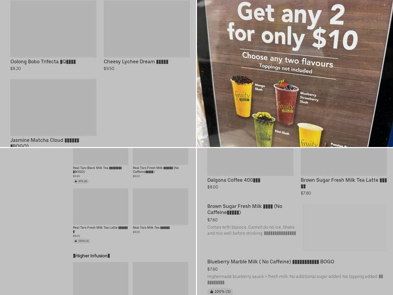 fruity mix Menu