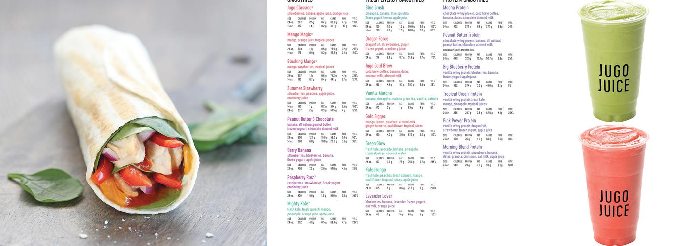 Jugo Juice Menu
