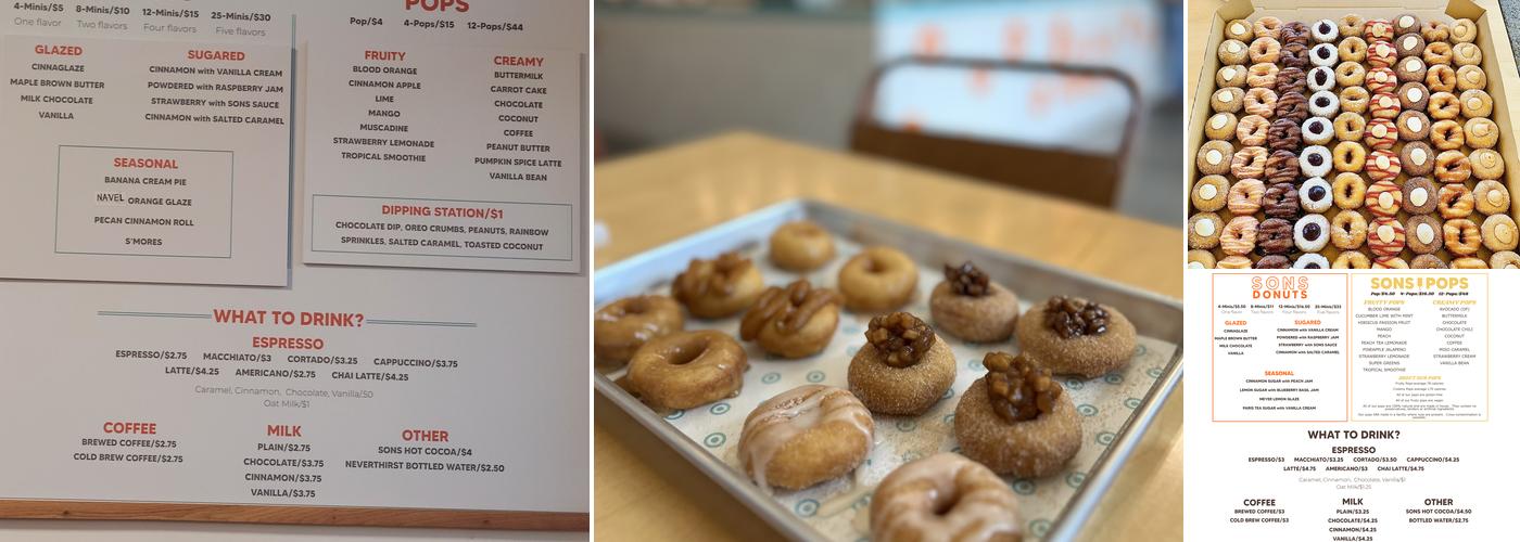 Sons Donuts Menu