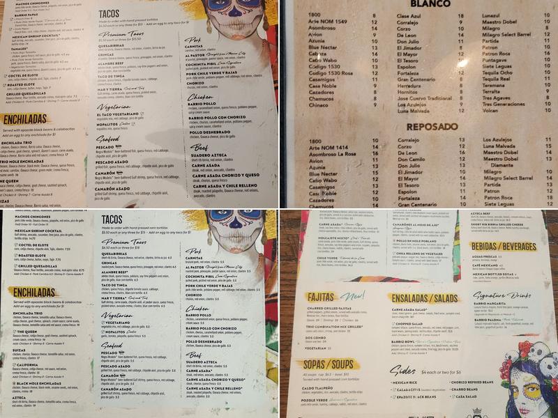 Barrio Queen Menu