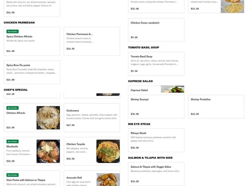 Cacio Menu
