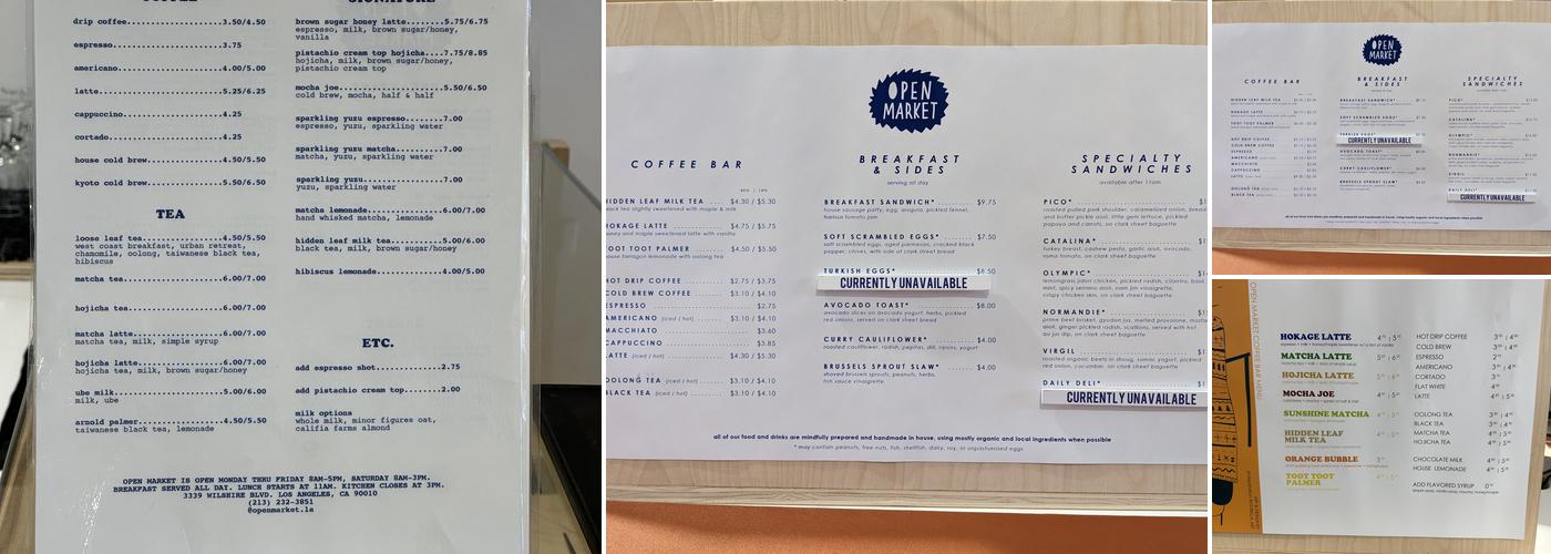 Open Market Menu