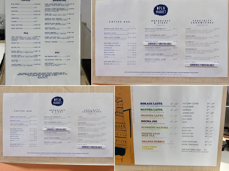 Open Market Menu