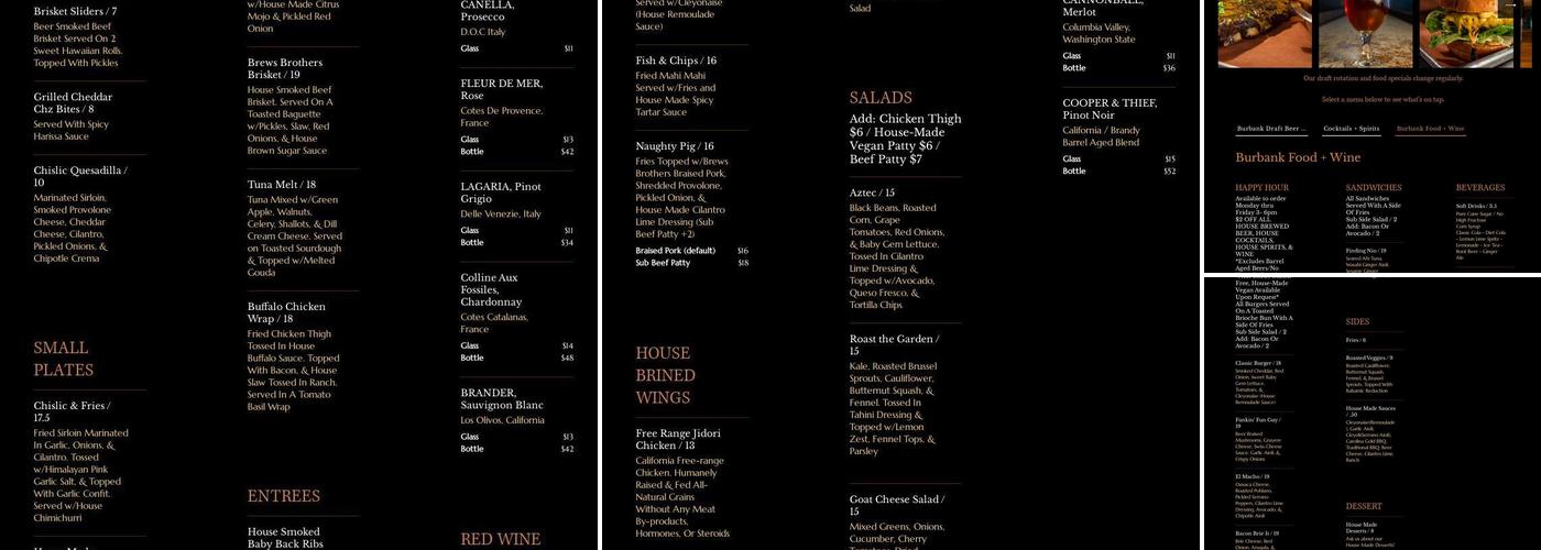 Brews Brothers Brewpub Menu