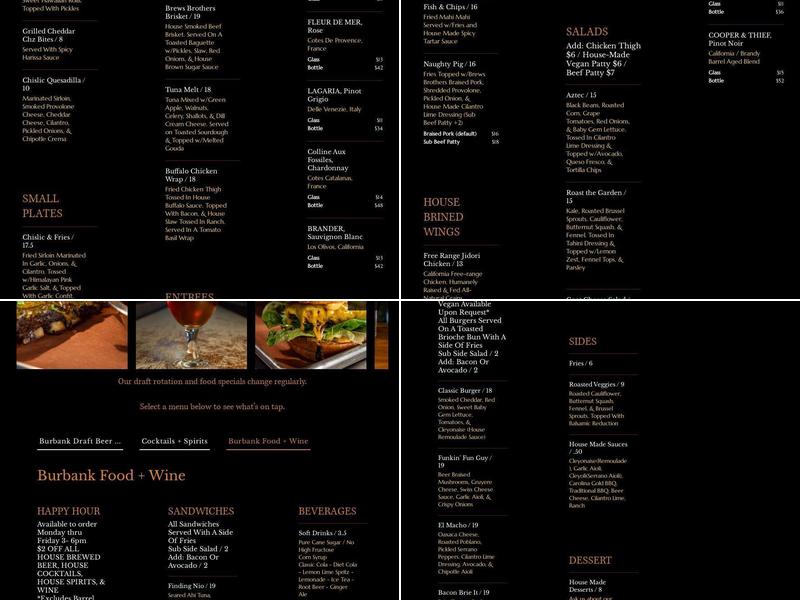 Brews Brothers Brewpub Menu