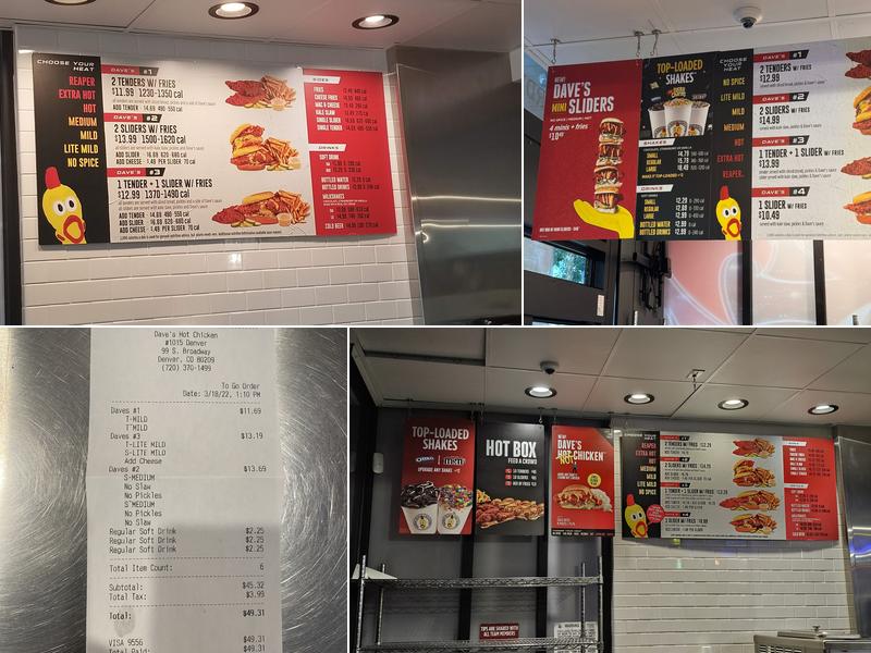 Dave’s Hot Chicken Menu
