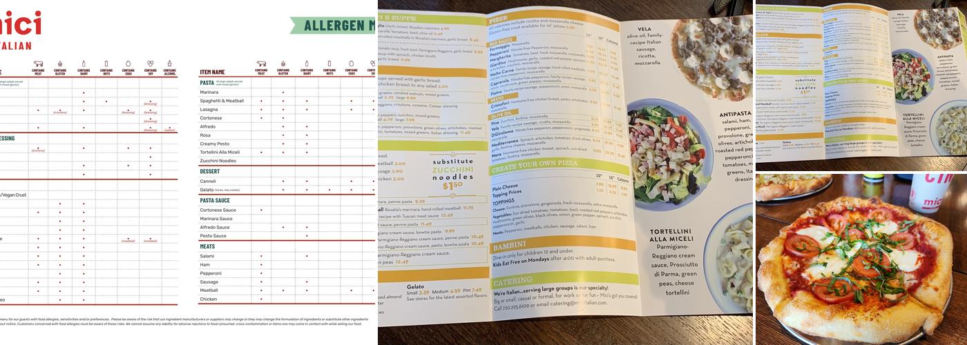 Mici Italian Menu