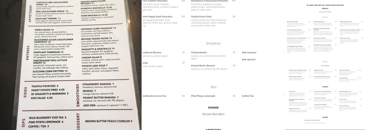 LesbiVeggies Menu
