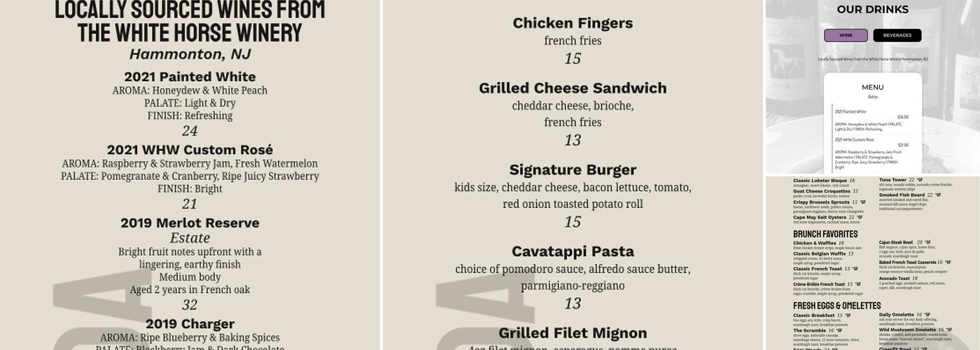 Wanda BYOB Menu