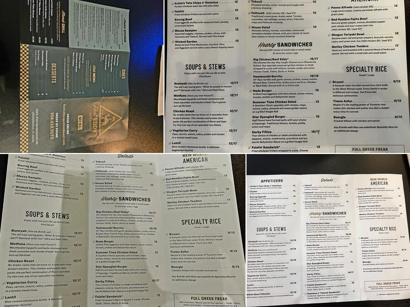 Fast Eddy's Quick Mideast Menu