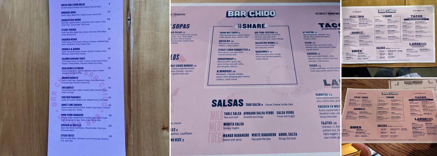 Bar Chido Menu