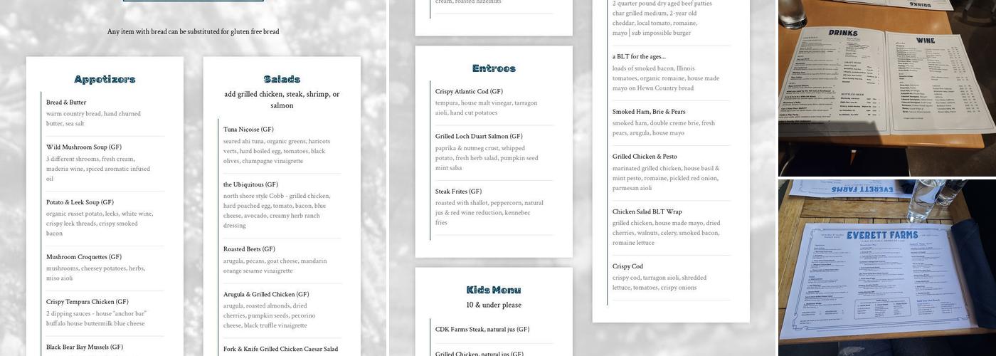 Everett Farms Menu