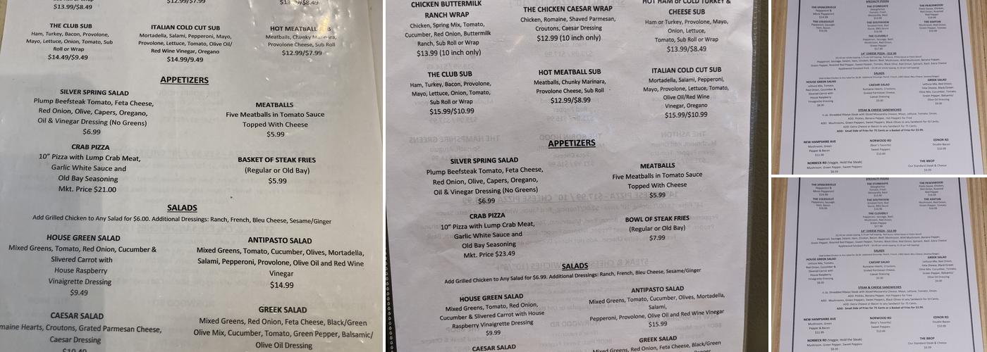 Bear Brick Oven Co Menu
