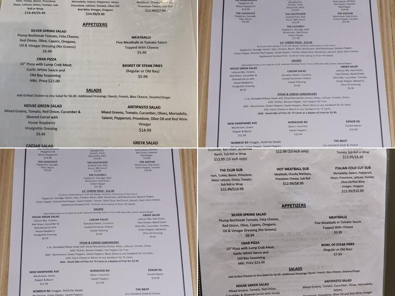 Bear Brick Oven Co Menu