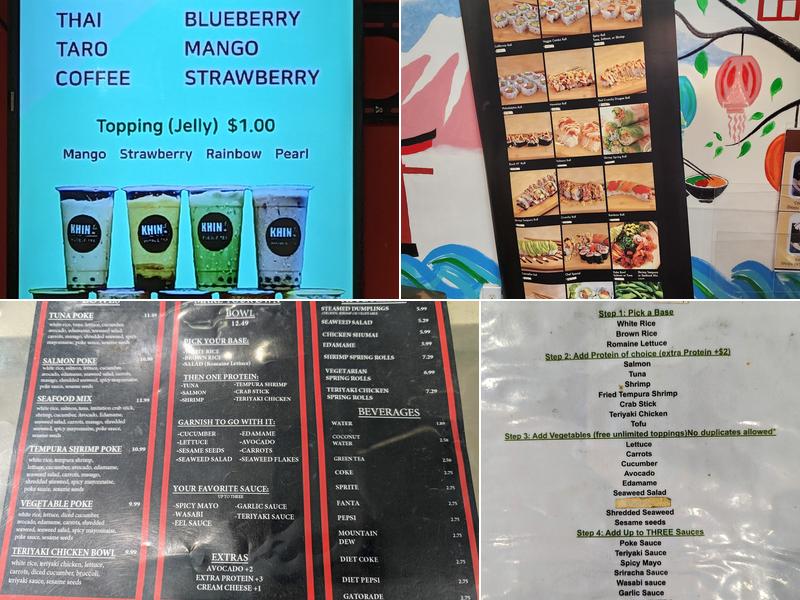 Khin’s Sushi Menu