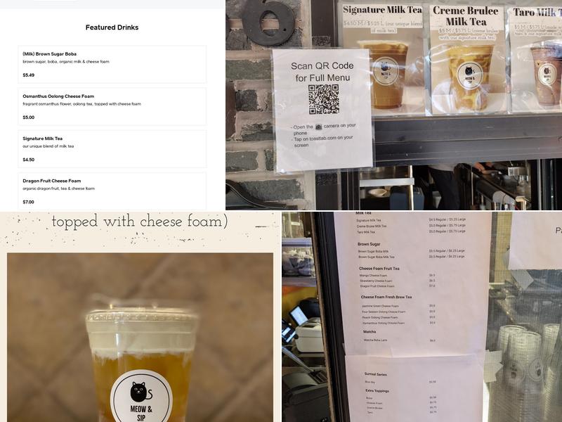 Meow & Sip Bubble Tea Menu