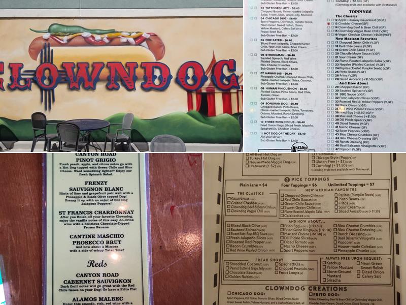 Clowndog Hot Dog Parlor Menu