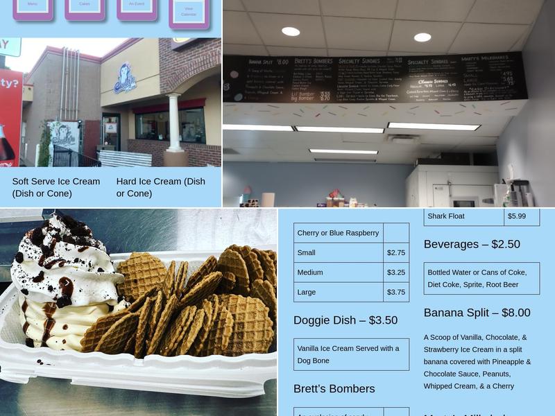 Charlee's Ice Cream Menu