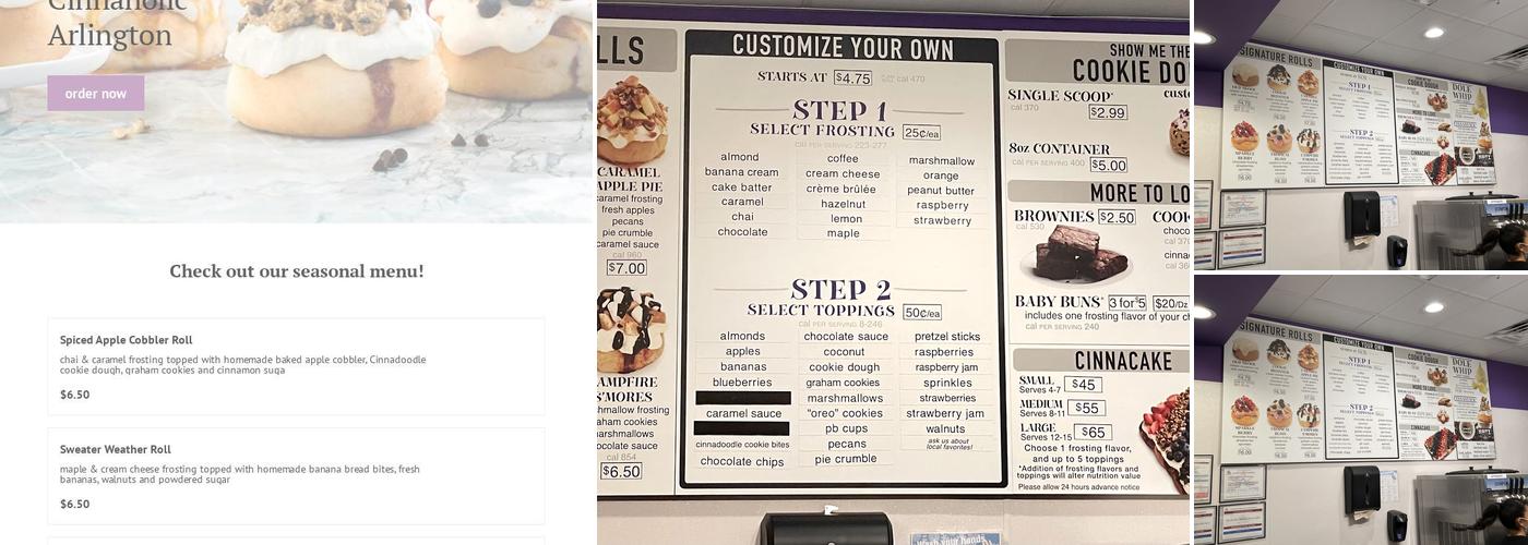 Cinnaholic Menu